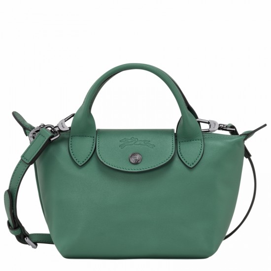 Le Pliage Xtra Leather Handbag Xs Sage Women Longchamp