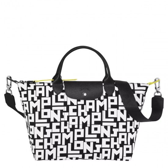 Le Pliage Lgp L Handbag Black White Women Longchamp